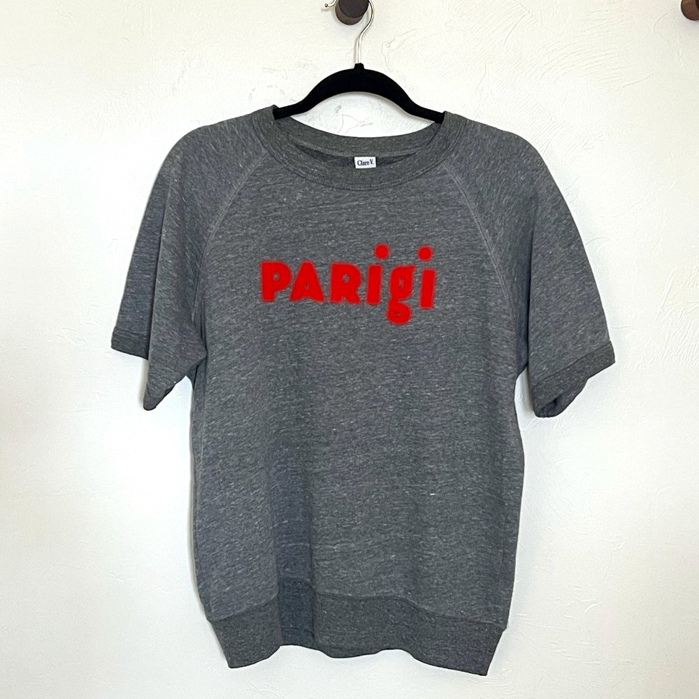 Clare V. Parigi Short Sleeve Sweatshirt Sz. M